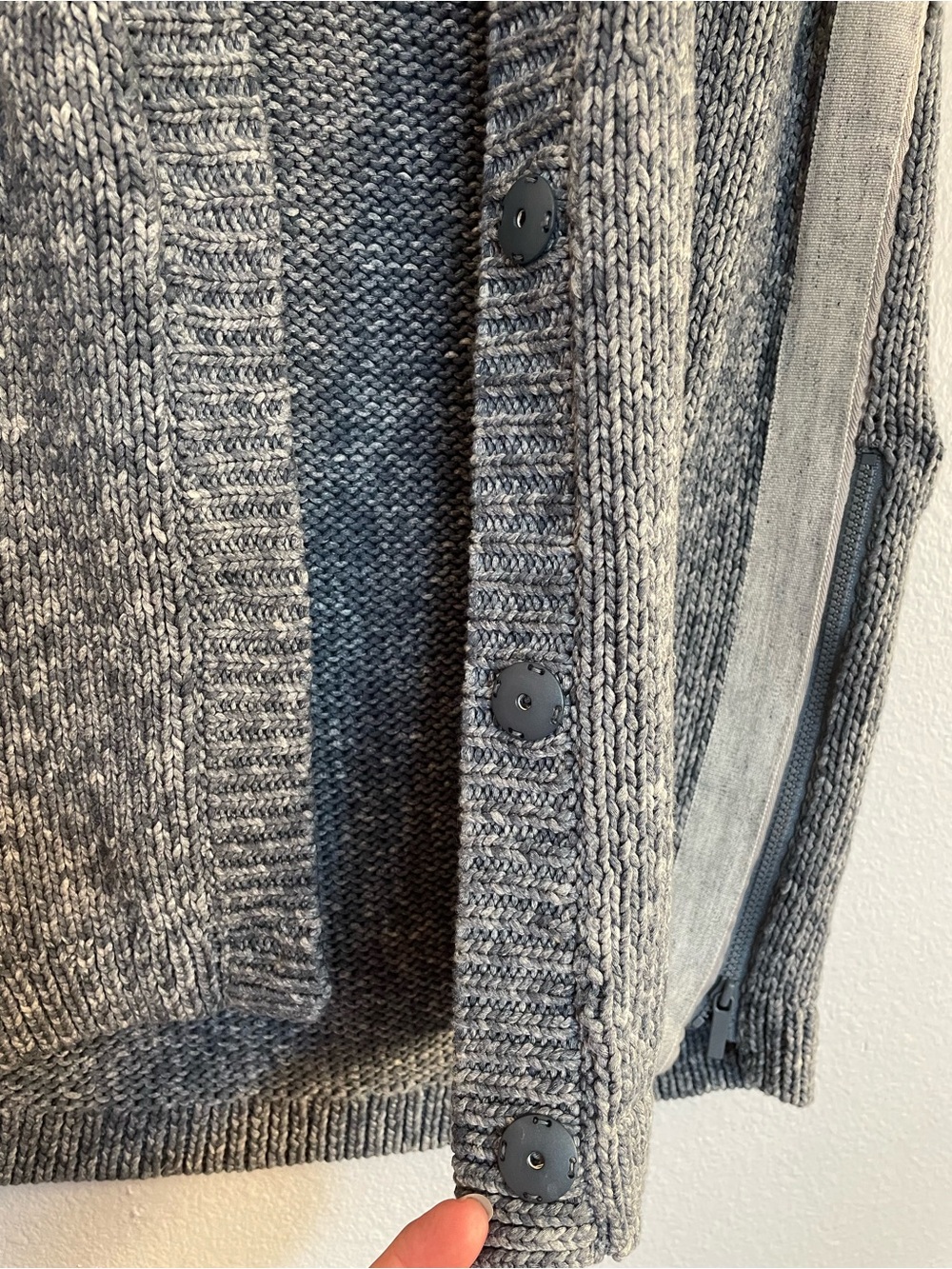 Lafayette 148 New York Gray/Blue Cotton Knit Side Zip Sweater Vest Small - Picture 7 of 10